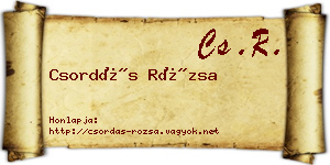 Csordás Rózsa névjegykártya