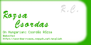 rozsa csordas business card